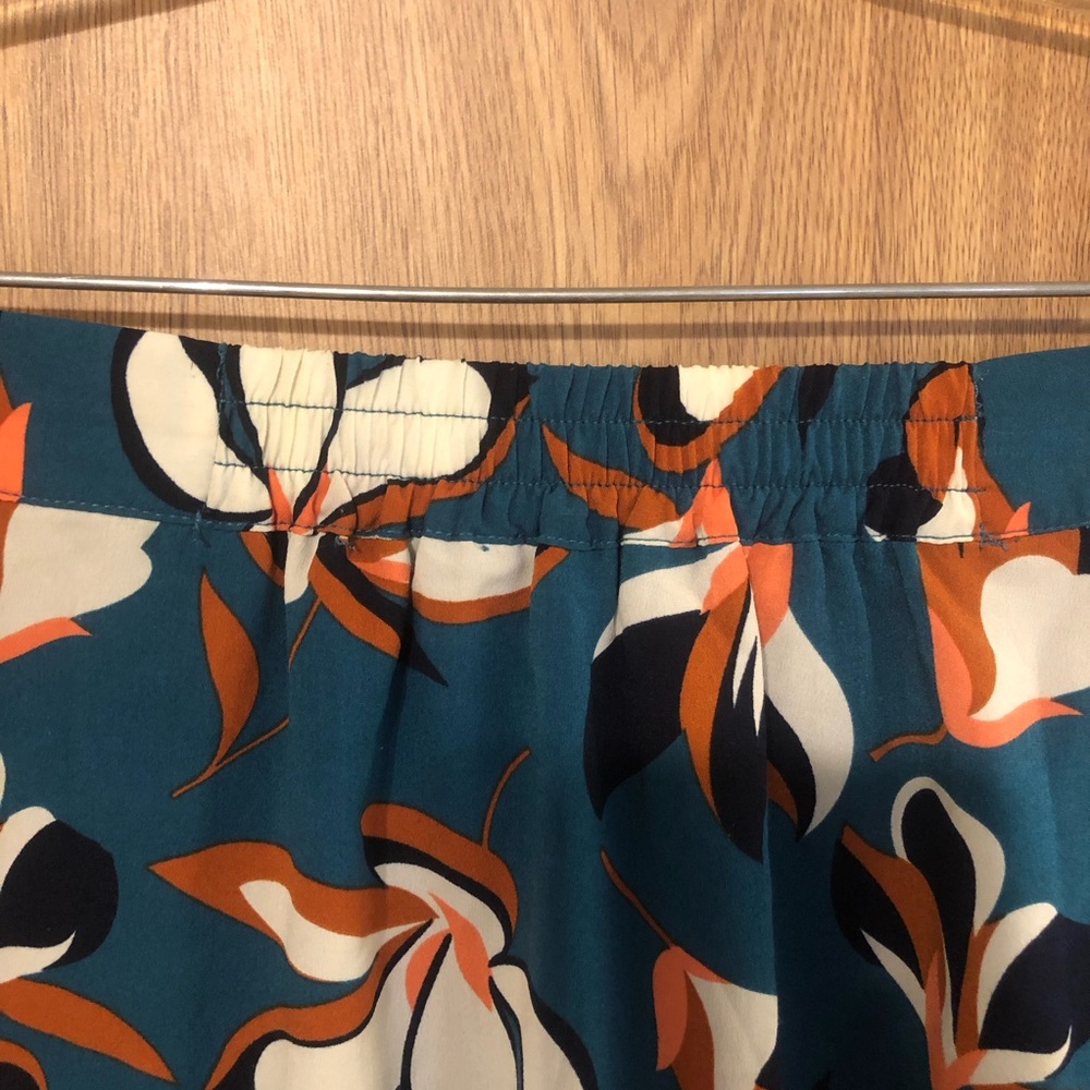 ModCloth Teal Floral Button-Front MIDI Skirt - Picture 4 of 6